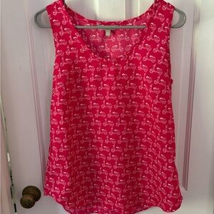 Banana Republic Red and White Sleeveless Tank Top